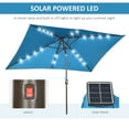 thumbnail image 4 of Outsunny 6.5x10ft Patio Umbrella Rectangle Solar Powered Tilt Aluminum Outdoor Market Parasol with LEDs Crank (Turquoise), 4 of 10