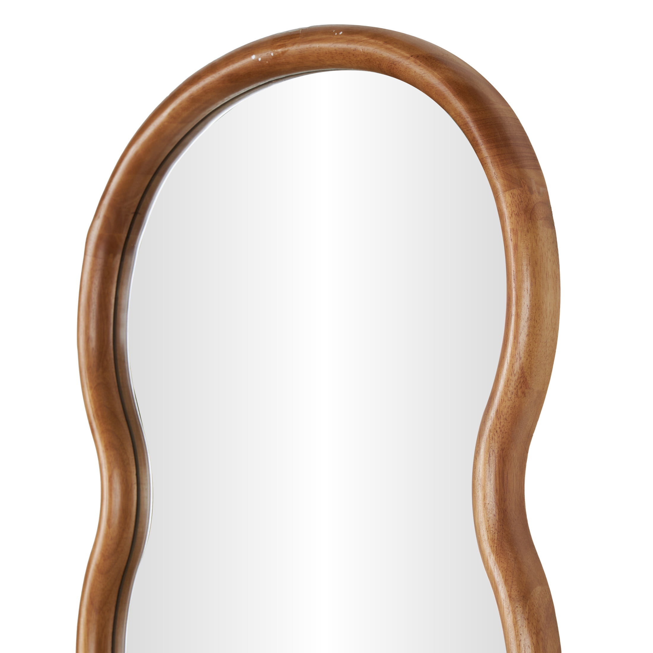 DecMode 22" x 71" Brown Wavy Abstract Wall Mirror