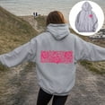 thumbnail image 2 of Xudanell Lightweight Sweatshirts for Women Flower Print Graphic Hoodie Womens Sweatshirt Front Pocket Hoodie Light Gray L, 2 of 6