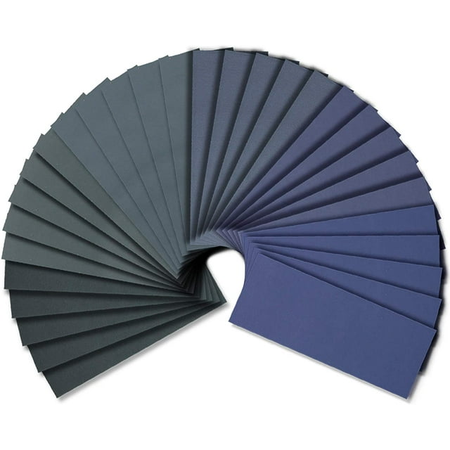 54pcs Wet Dry Sandpaper Assorted 3000/2500/2000/1500/1200/1000 Grit for Automotive Sanding