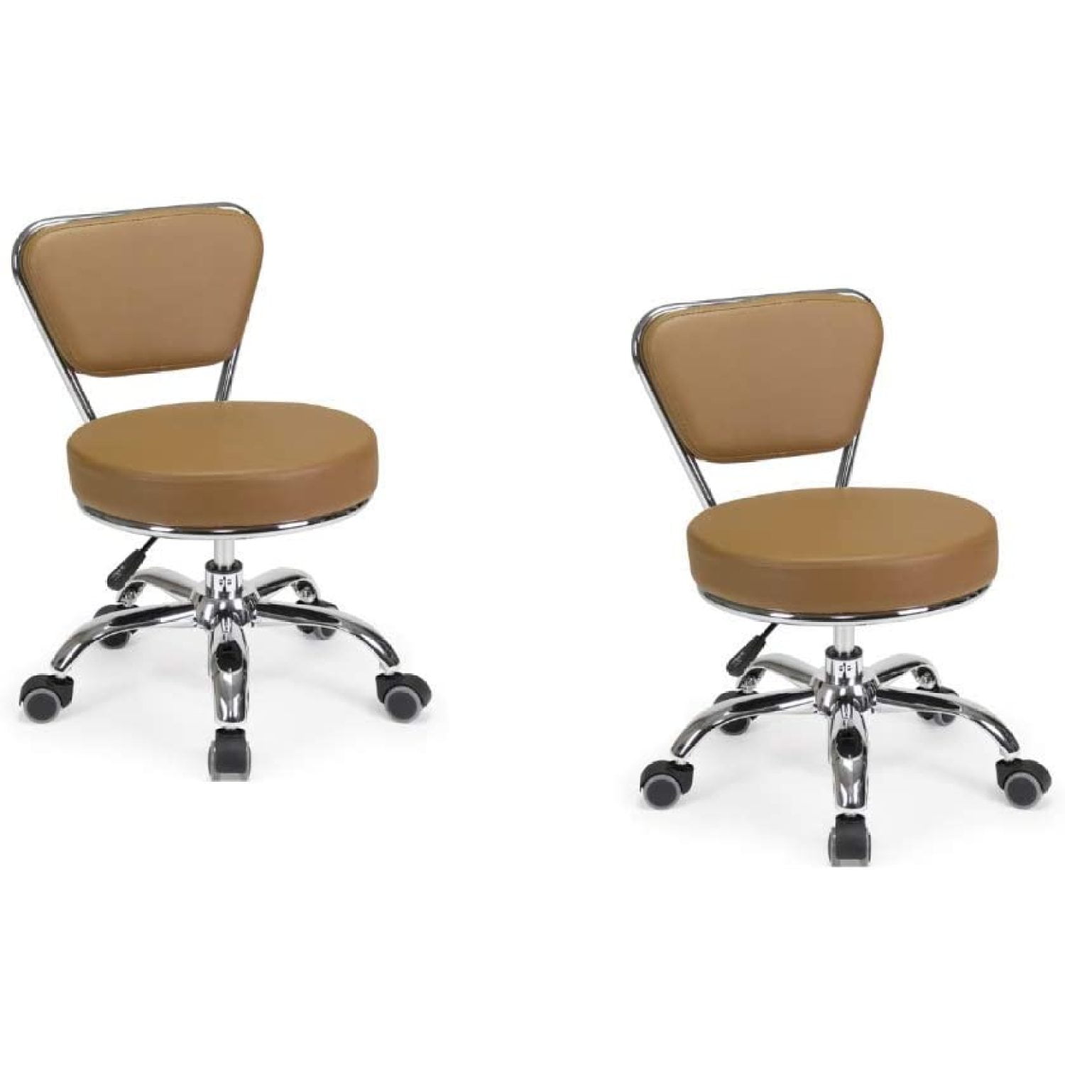 HYYYYH Set of 2 Dayton Pedicure Stool (Cappuccino) Pneumatic, Adjustable Height, Perfect for