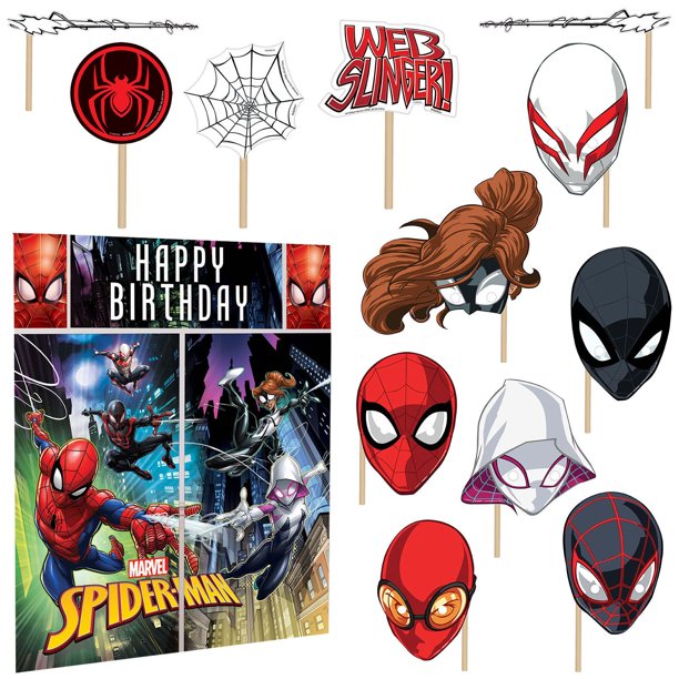 Spiderman Wall Decorating Kit with Photo Props