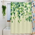 thumbnail image 3 of Country Leaves Shower Curtain Set, Waterproof Shower Curtains for Bathroom, Green Leaf Branches Vine Botanical Rustic Washable Fabric Cloth Bath Curtain for Bathtub Decoration with Hooks 60x72 Inches, 3 of 9