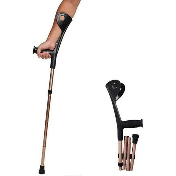 Folding Elbow Arm Adult Crutch, Height Adjustable Medical Arms Cuff Momentum, Portable Lightweight Aluminum Alloy