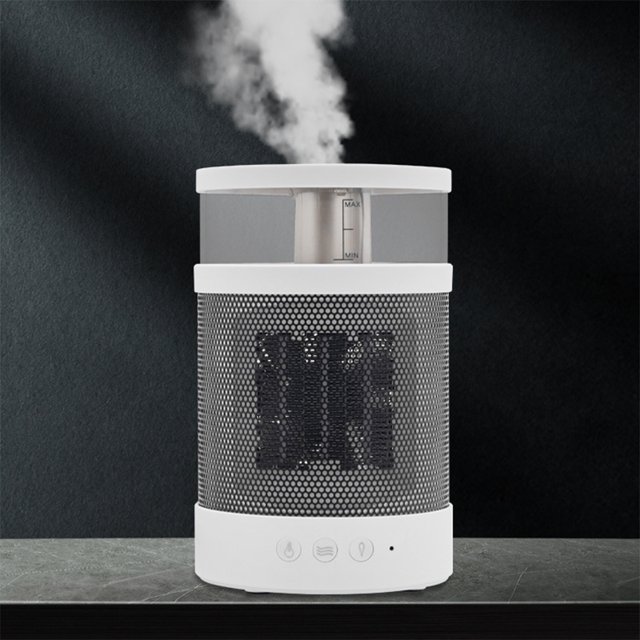 Humidificador de calentador de aire caliente de escritorio 3 en 1, luz nocturna, ventilador más cálido de 800 W, uso en interiores