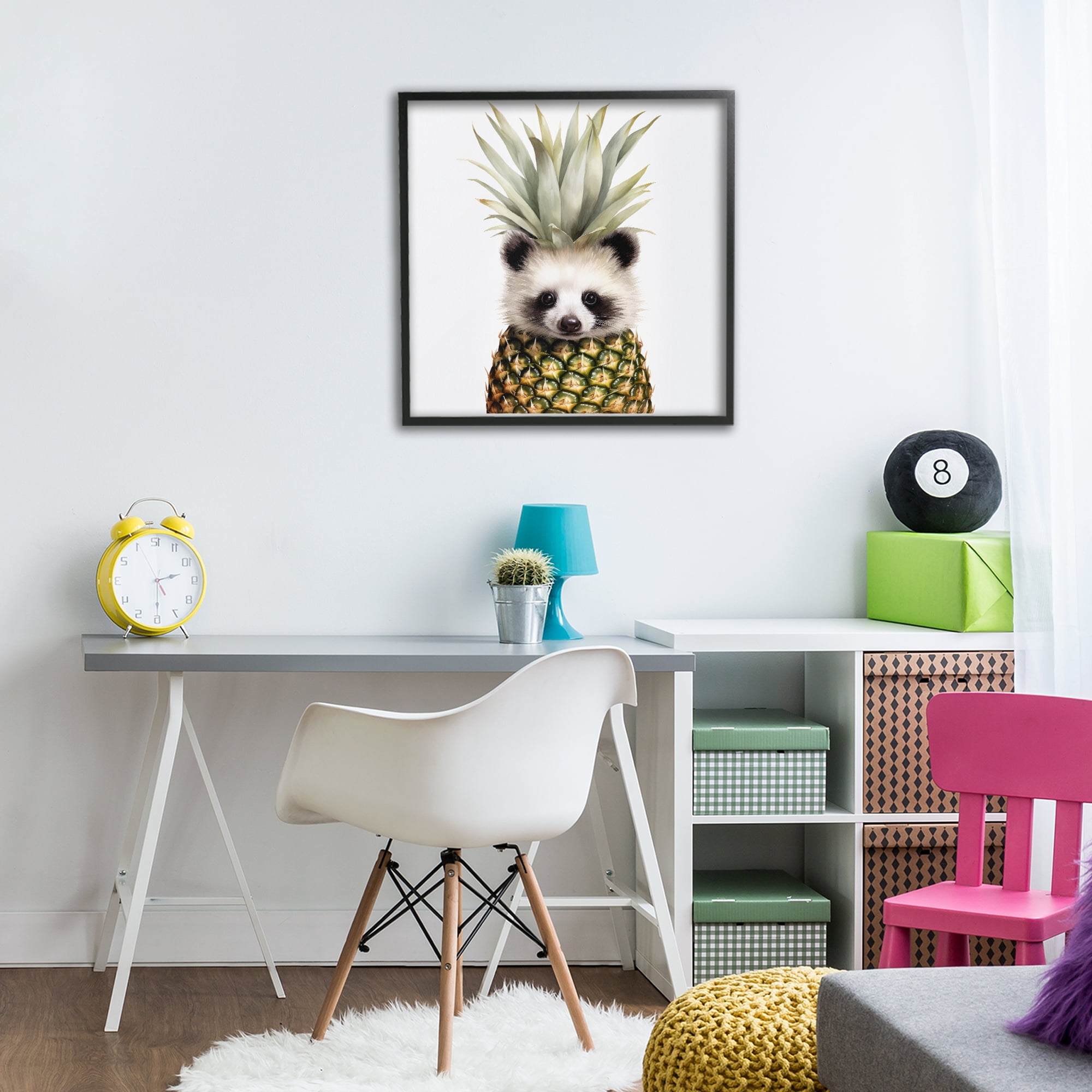 Stupell Industries Pineapple Panda Cub Black Framed Giclee Art, design by Lazar Studio