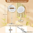 thumbnail image 3 of 8 Inch LED Makeup Mirror With Light, 10X Magnification Vanity Mirror With 3 Color Modes, Adjustable Brightness & Height, Rechargeable Standing Cosmetic Mirror For Home & Travel,8 Inch,Ivory, 3 of 21
