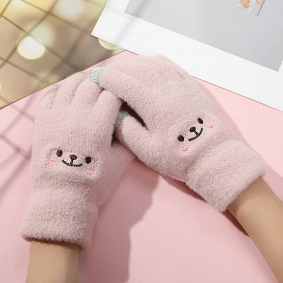 Warm Soft Winter Knit Gloves Hand Mittens Cute Kids Mittens Warm Winter Snow Gloves for toddler Teens