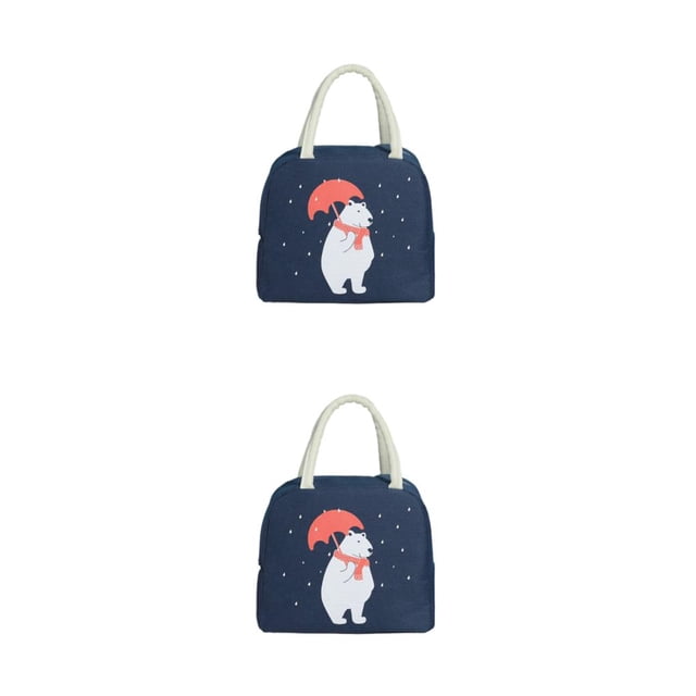 Naiovety Almuerzo fresco y delicioso con bolsa de almuerzo de gran capacidad para el hogar o la oficina Bolsas de almuerzo para mujeres Bolsa de Azul marino 1 2Conjunto