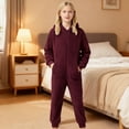 thumbnail image 4 of WOYY Big Girls Onesies Soft Hooded Jumpsuit Zipper One-Piece Pajama, Sizes 9-10, 4 of 7