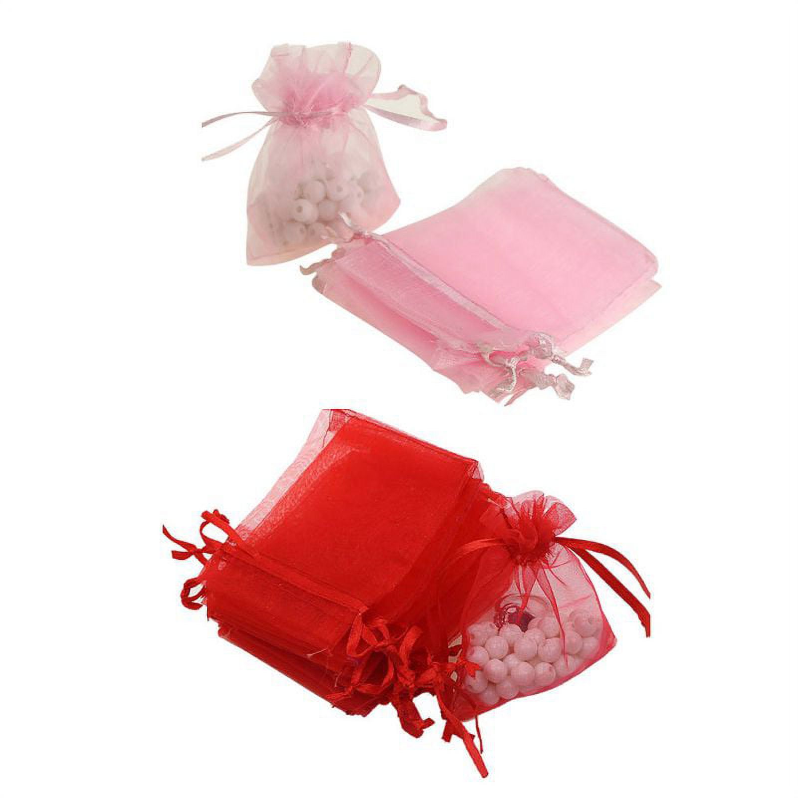 SUPERHOMUSE 100PCS Sheer Drawstring Organza Bags Jewelry Pouche Wedding Party Favor Gift Bag - image 3 of 8