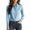 Blue, variant on Shirts for Women Long Sleeve Regular Fit Button Down Shirt with Hidden Placket and Turn Down Collar for Work