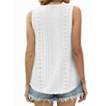 thumbnail image 3 of MOYIKO Tank Tops for Women Eyelet V Neck Trendy Sleeveless Tops Dressy Casual Flowy Summer Shirts Loose Fit, 3 of 7