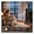 thumbnail image 4 of Ventilador de Torre Esquimal 95 cm, Silencioso, Oscilante 70°, Panel LED Táctil con Temperatura, 3 Velocidades, Temporizador 15h, Control Remoto, Color Café, 4 of 6