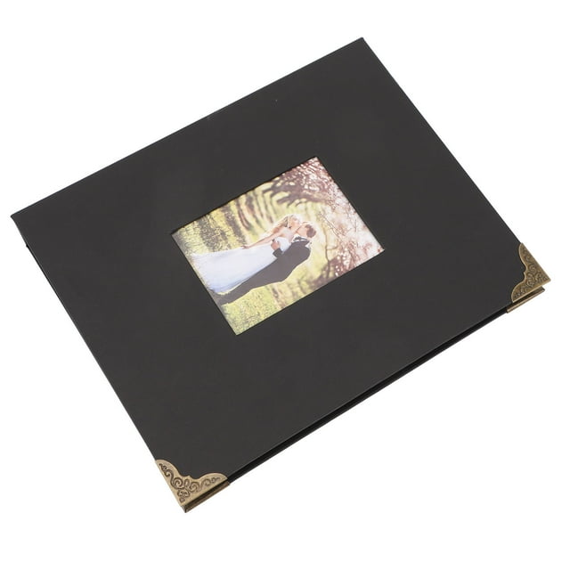 Baby Photo Album with Front Window Black Inner Page Scrapbooking Memory Book Keepsake DIY, Ideal Gift for Baby First Years