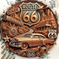 thumbnail image 2 of HELLOYOUNG Route 66 Metal Sign 8x8 Inch, Vintage Rusty Retro Tin Wall Decor for Garage Bar Man Cave Kitchen, Rustic American Highway Ornament, 2 of 8
