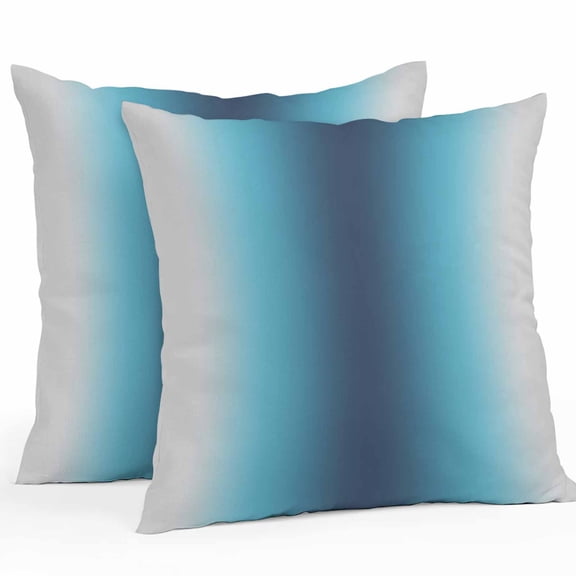 Dark Blue Grey Ombre Throw Pillow Covers 20x20 Inch Set of 2, Modern Abstract Art Gradient Waterproof Outdoor Pillow Covers, Decorative Cushion Pillowcases for Couch, Sofa, Bed, Garden, Patio