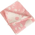 thumbnail image 5 of Cotton Muslin Toddler Blanket, Breathable and Lightweight Baby Bed Blanket for Boys and Girls, Soft Crib Blanket, 30" x 40", Pink Owl, 5 of 5