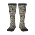thumbnail image 1 of Fotbe Funny Construction Calcetas Divertidas Estampadas para Hombre y Mujer, Calcetas de Algodón hasta la Rodilla para Caminar, Correr, Enfermería y Embarazo, 1 of 6