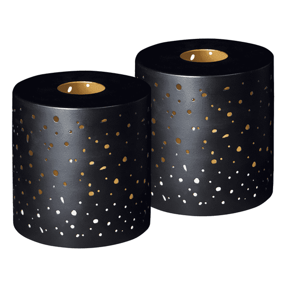 2 Pack Cylinder Lamp Shades, SWAIFDEE Star Metal Lamp Shades,Small Black Lampshade Replacement for Lighting Fixture, 4.75x5in Small Table Lampshades Wall Lampshade