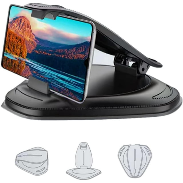 HUGFEGWE Car Phone Mount Dashboard, Anti-Sunlight Reflection, Compatible with iPhone, Samsung, Android Smartphones, GPS Devices CJB91-3375