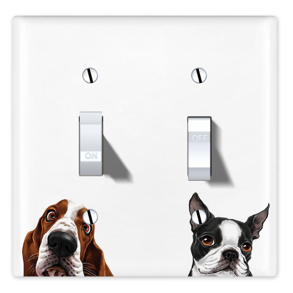 Wirester 2 Gang Toggle Wall Plate Switch Plate Cover Animal Basset Hound Dog Walmart Com Walmart Com