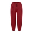 thumbnail image 6 of JTieacloth Mens Big and Tall Pants Mens Casual Patchwork Plus Size Pocket Skin Full Length Sports Pants Red, 6 of 6