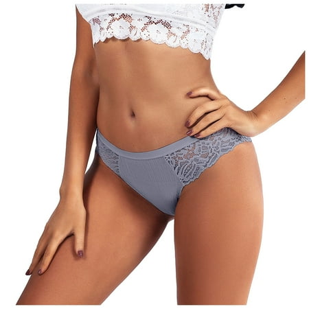 

DORKASM Women s Invisible Low Rise Comfort Underwear Seamless Briefs Panties Stretch Lace Hipster 2XL Gray