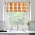 thumbnail image 5 of Orange Simple Style Valances for Kitchen Window, Retro Buffalo Plaids Pattern Decorative Window Treatments for Dining Room, Top Rod Pocket, 1 Panel, 52 x 18 Inches, 5 of 6