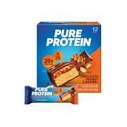 Pack of 2 Pure Protein Chocolate Peanut Caramel Protein Bars, 20g Protein, Gluten Free, 1.76 oz, 12 Ct