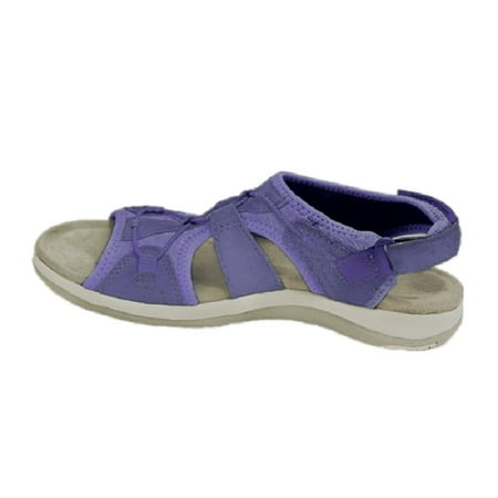 

TALENT Sandals Women S Support & Soft Adjustable Slides Sandals Round Toe Hook-And-Loop Design Summer Beach Supply(Purple 42)