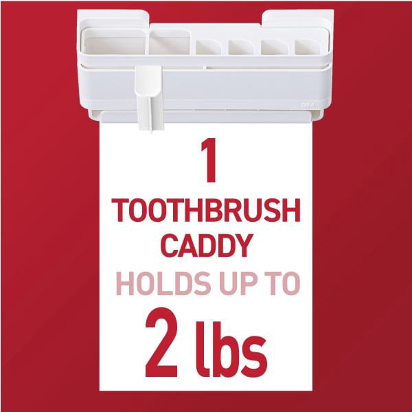 Command™ Toothbrush Caddy, 1 Caddy, 1 Cup Hanger, 4 Large Strips