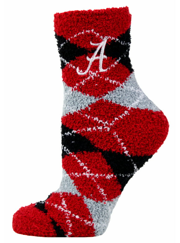 Alabama Crimson Tide Argyle Fuzzy Sock - Donegal Bay - Unisex - One Size - Ankle