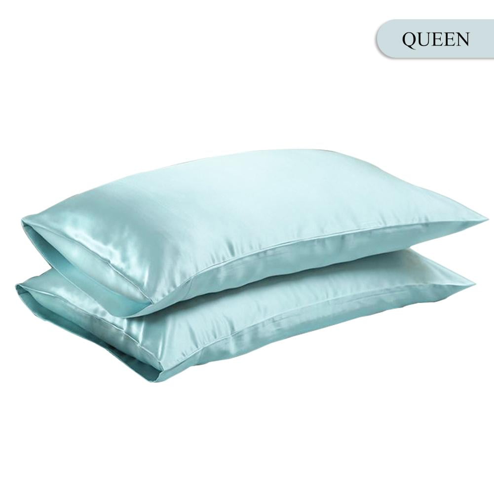 Details about   2PCS Silky Breathable Satin Pillowcase Household Bedding Standard Queen King