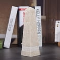 thumbnail image 3 of Creative Home Genuine Champagne Marble 10" Obelisk, Paper Weight with Hand Carving, 3 of 3
