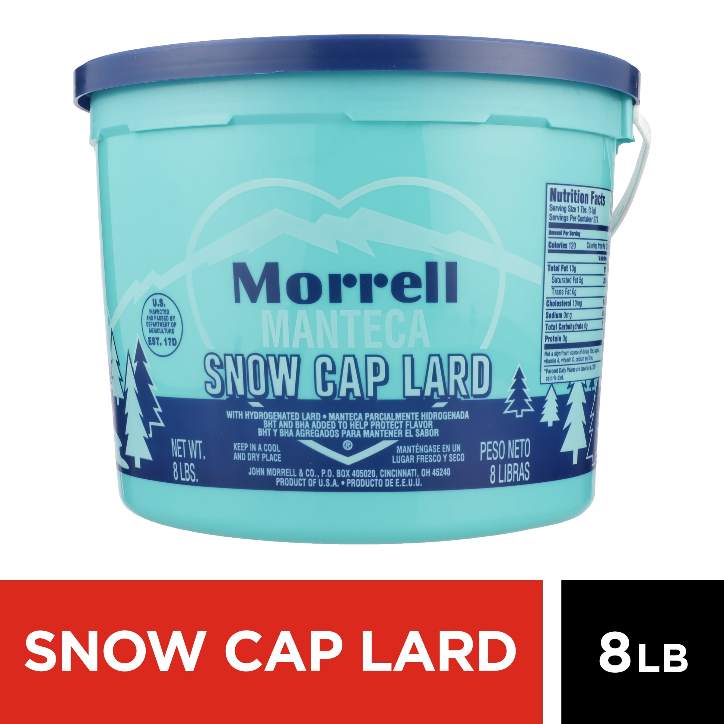 John Morrell Snow Cap Lard, 8 lb