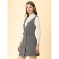 thumbnail image 4 of INSPIRE CHIC Falda de tirantes de vestido general de oficina de cintura alta a cuadros de mujer Albaricoque XL, 4 of 6