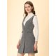 thumbnail image 4 of INSPIRE CHIC Falda de tirantes de vestido general de oficina de cintura alta a cuadros de mujer Albaricoque XL, 4 of 6