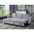 thumbnail image 6 of Nova Light Gray Velvet Reversible Sleeper Sectional Sofa with Storage Chaise, 6 of 6