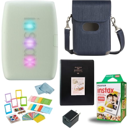 Fujifilm INSTAX Mini Link 3 Smartphone Printer Bundle, Green, 4 Count