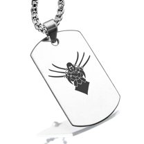 Stainless Steel Assassin Fantasy Class Dog Tag Pendant Necklace