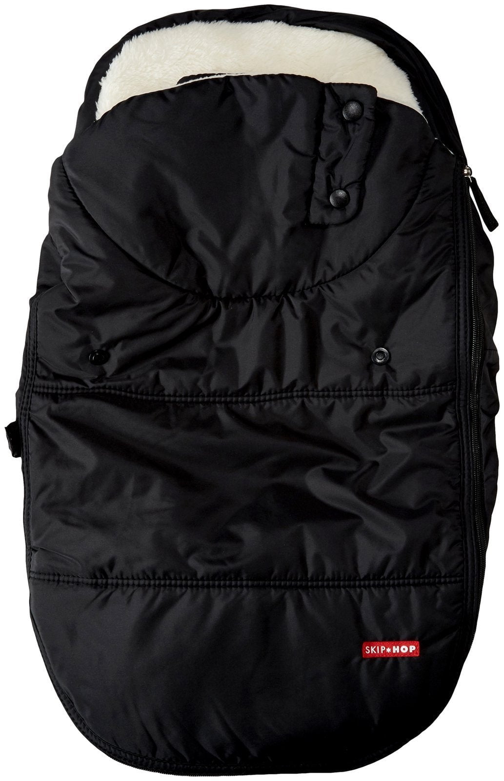 Stroll & Go Black Infant Car Seat Cover - Weather Resistant & Plush Fleece Lining for Babies