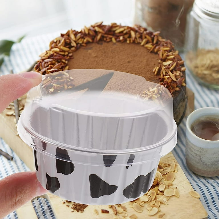 200-Piece Gold Aluminum Baking Cups With Lids - Square & Round Disposable Ramekins For Desserts