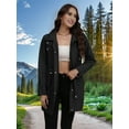 thumbnail image 2 of Rain Jacket for Women Waterproof with Hood Trech Coat Light-Weight Raincoats Packable Windbreake Black S, 2 of 8