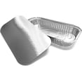 thumbnail image 2 of PACTOGO 3 lb. Oblong Aluminum Foil Entrée Take-Out Pan with Board Lid Disposable Containers 12.37" x 6.57" x 1.43" (Pack of 10 Sets), 2 of 9