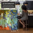 thumbnail image 5 of Red Lantern 4 ft. Short Double Sided Works of Van Gogh Canvas Folding Screen - Irises/Starry Night Over Rhone, 5 of 8