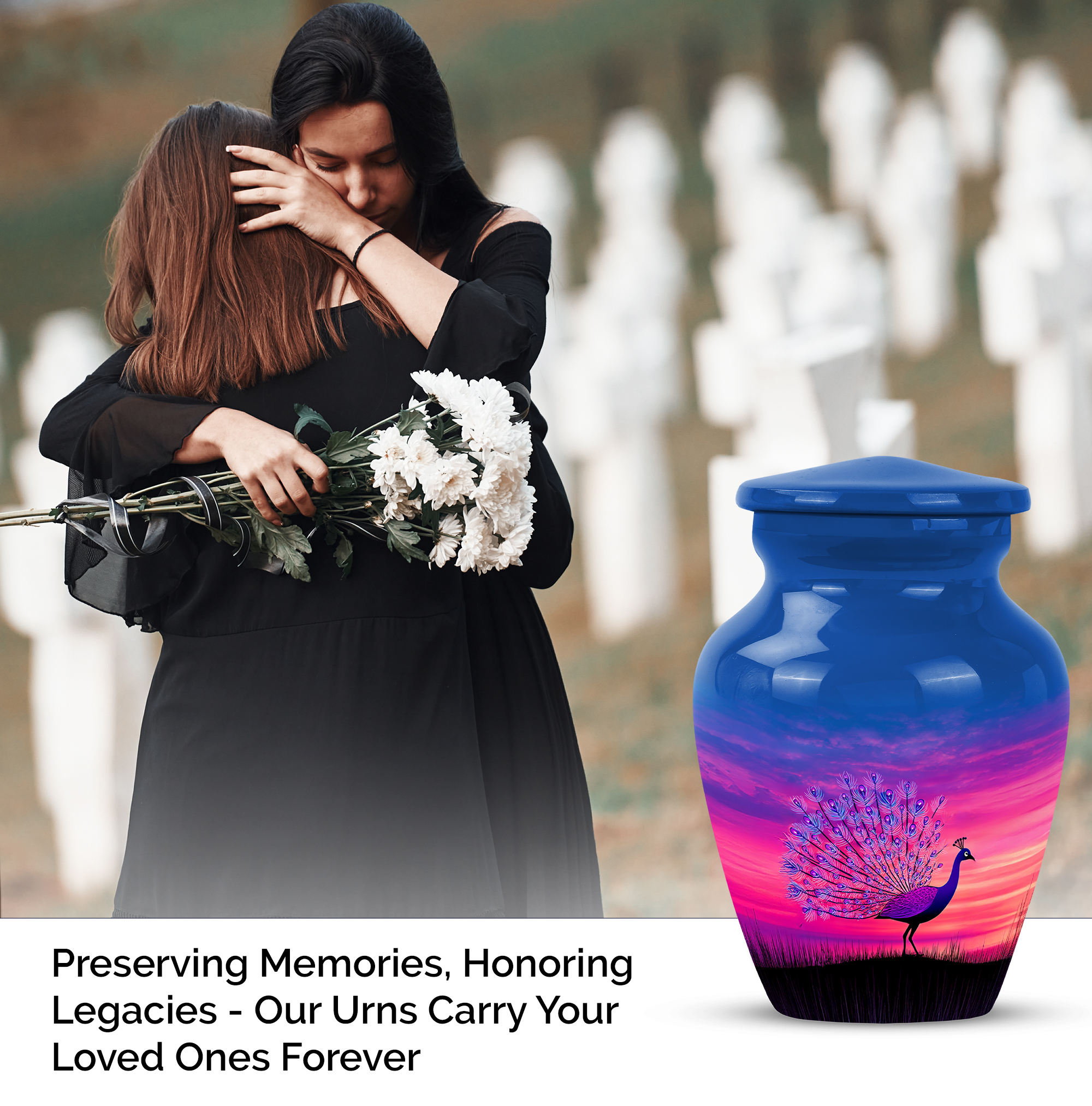 MUKTIVE Peacock Decorative Blue Little Urn for Ashes Adult Cremation, Mini Keepsake Decorative Urns for Ashes Male & Female, Tiny Urns for Funeral (3 Inch)