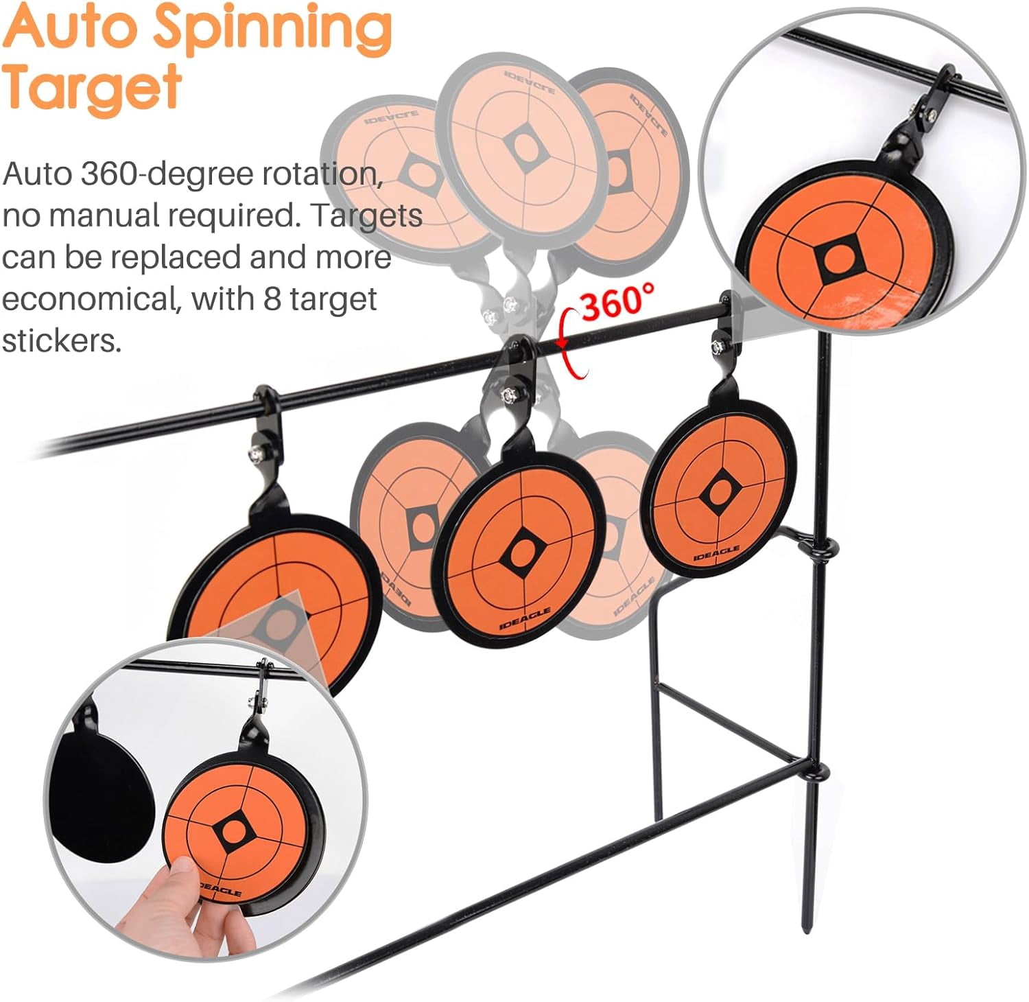 BB Gun Targets Heavy Metal Spinning Pellet Shooting Target for .177 .20 Caliber