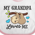 thumbnail image 4 of Inktastic My Grandpa Loves Me with Sloth and Hearts Boys or Girls Baby Bib, 4 of 4