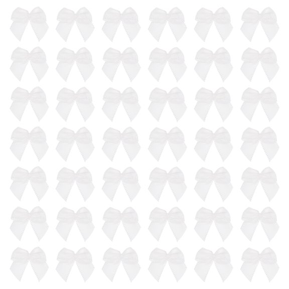 Uxcell 30Pcs Mini Ribbon Bow 1" Mini Fabric Satin Ribbon Flower Bows Craft DIY Sewing Wedding Birthday Party Black, White 80